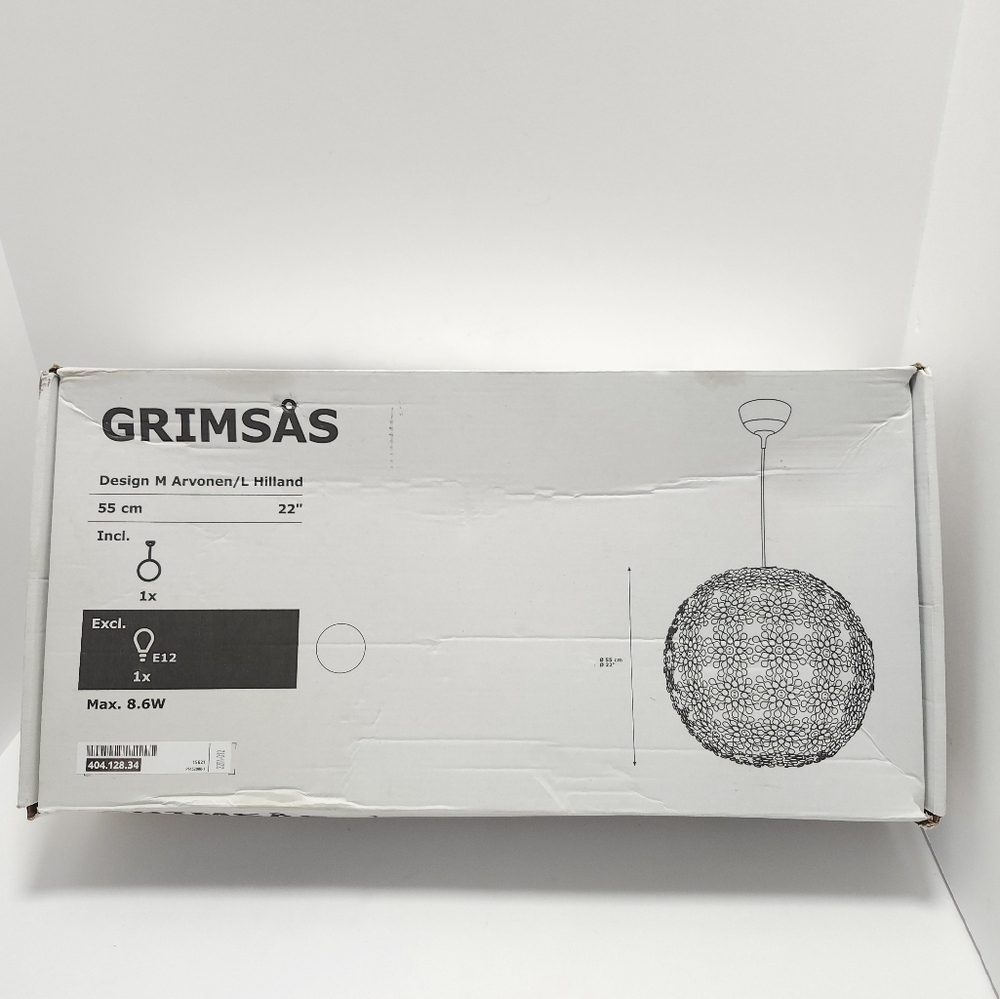 IKEA GRIMSÅS White Lace-Pattern Pendant Lamp